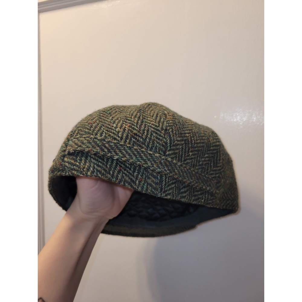 Hatman of Ireland XL Green Herringbone Flat Cap Men Lined Classic Fall Winter - Picture 3 of 5